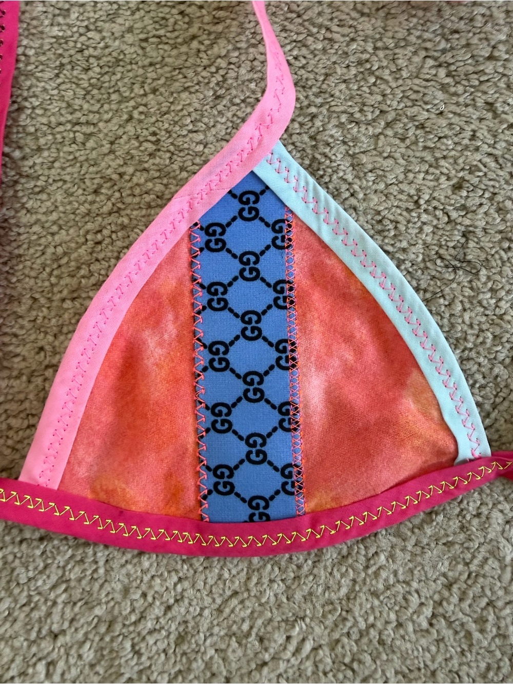 Hand Made Patchwork Triangle Top - Picture 2 of 5